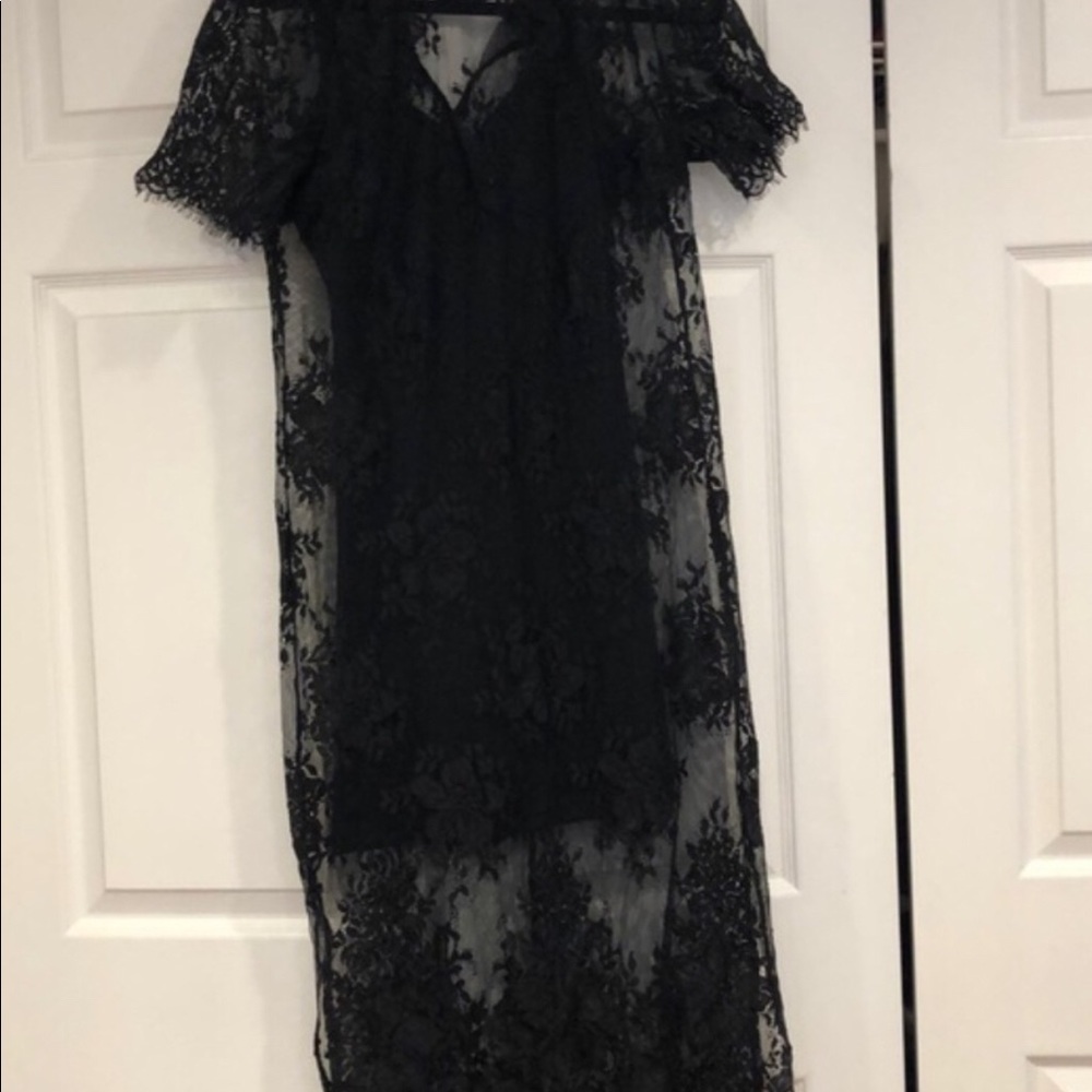 Lulu’s Close To You Black lace Dress - Picture 3 of 6